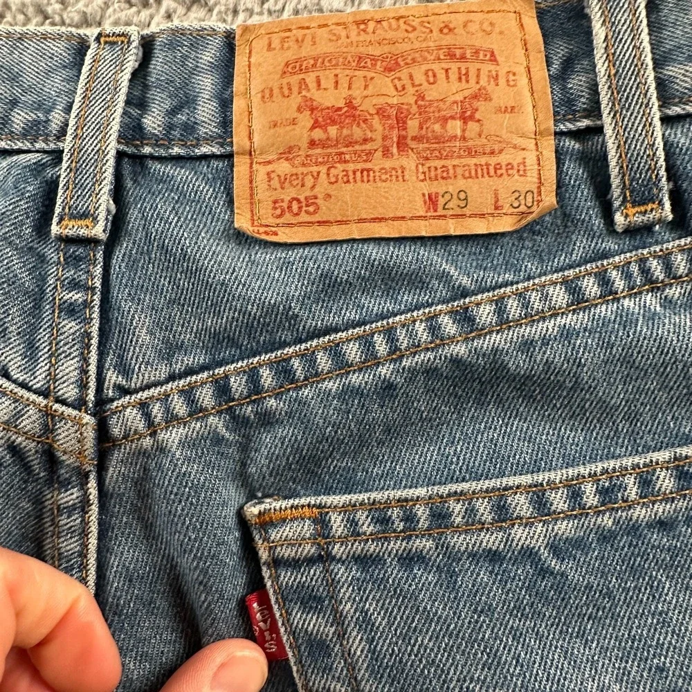 Vtg‎ Levis 505 Jeans Mens 29x30(28x30 Fits)Regular Fit Straight Leg 90's Light